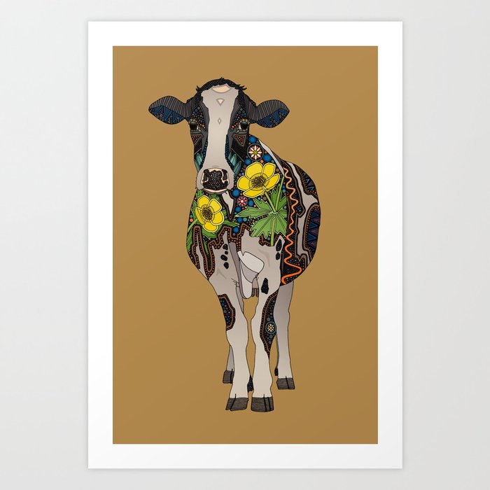 cow gold Art Print