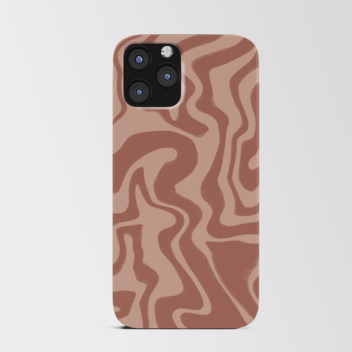 Neutral Earthy Terracotta Liquid Swirl  iPhone Card Case