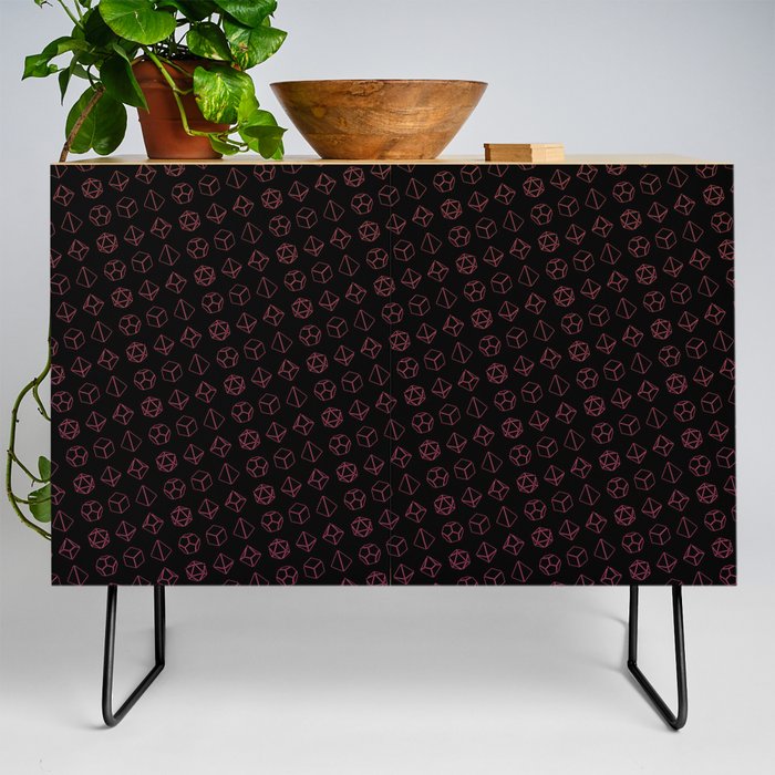 D&D Pink Dice Pattern Credenza