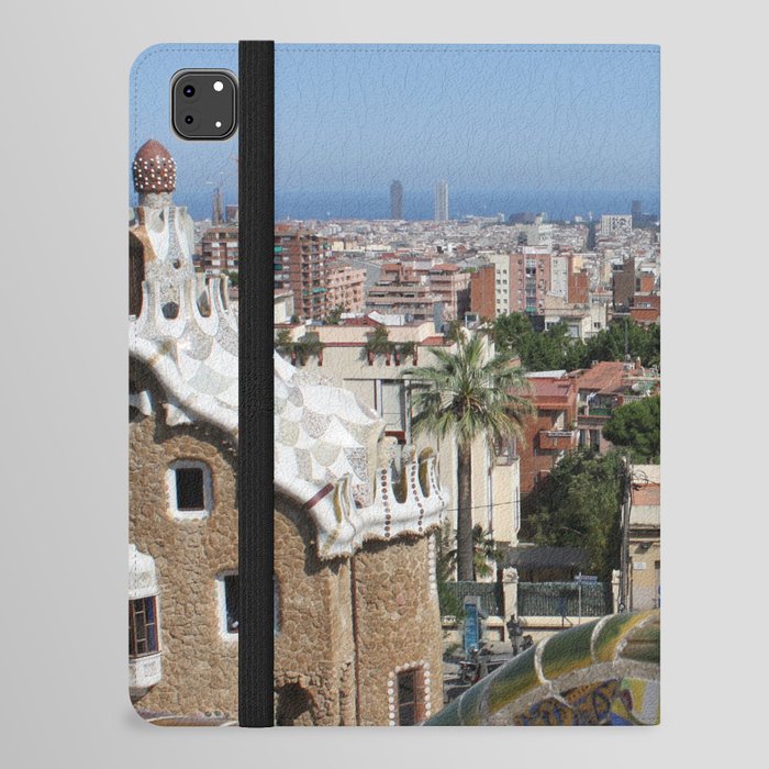 Spain Photography - Park Güell Under The Blue Sky iPad Folio Case