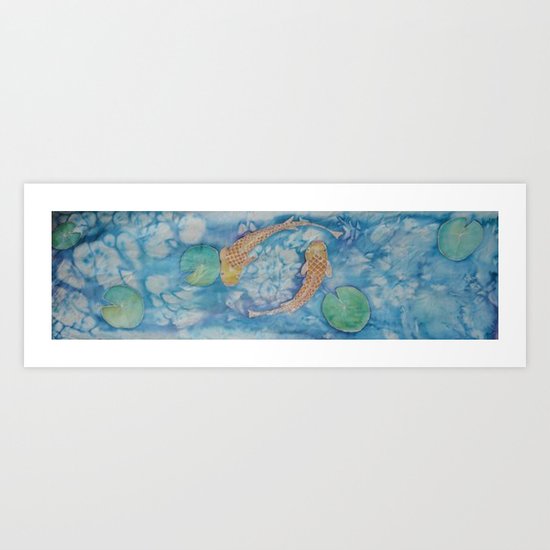 Koi Pond Batik Art Print
