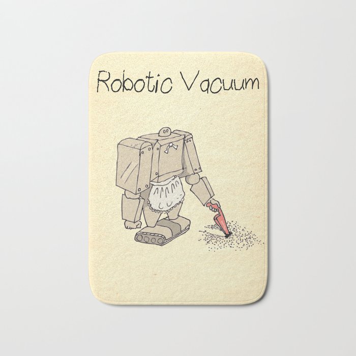 Robotic Vacuum Illustration Bath Mat