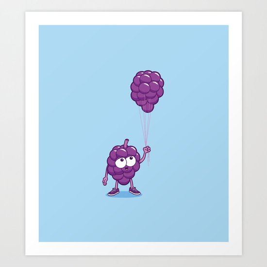 Grapes With Balloons Art Print