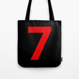 Number 7 (Red & Black) Tote Bag