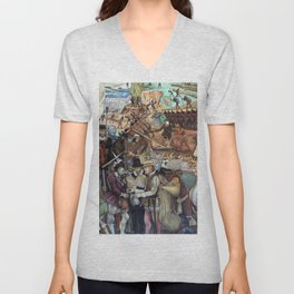 Diego Rivera Murals of the National Palace II V Neck T Shirt