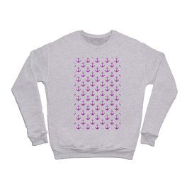 Anchors (Purple & White Pattern) Crewneck Sweatshirt