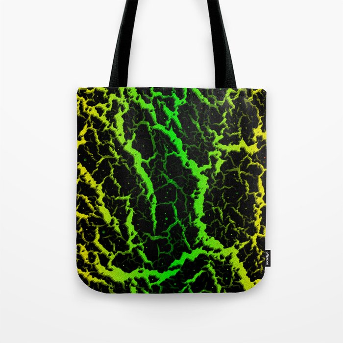 Cracked Space Lava - Yellow/Green Tote Bag