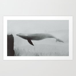 Flying Whale Art Print