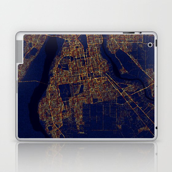 Khartoum, Sudan Map  - City At Night Laptop & iPad Skin