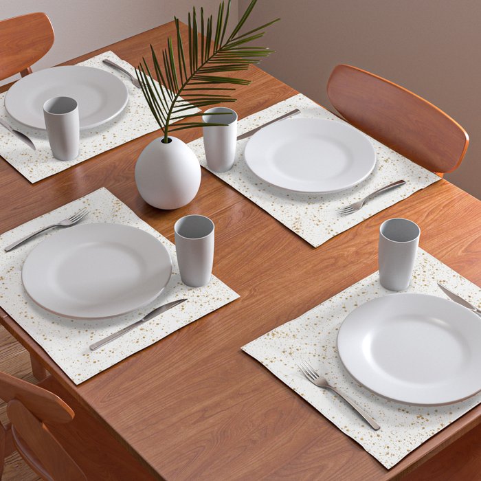Pretty White and Gold Speckled Pattern Placemat