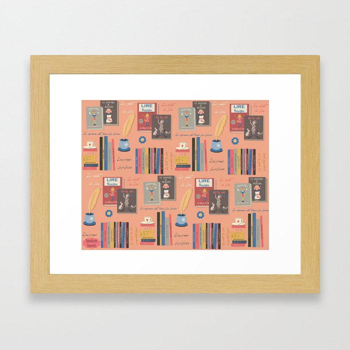 books pattern Framed Art Print