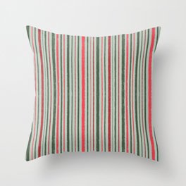 christmas colors stripe pattern Throw Pillow