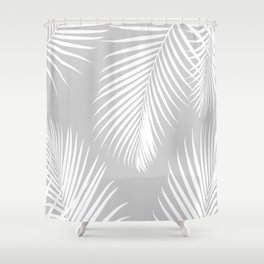 Gray Tropical Pattern Shower Curtain