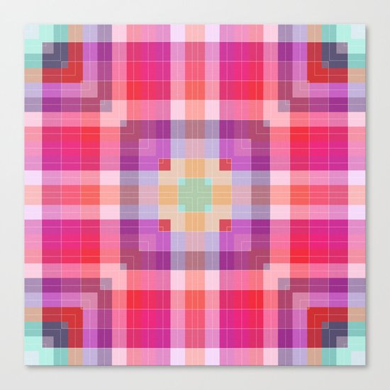 Bright Pink Geometric Canvas Print