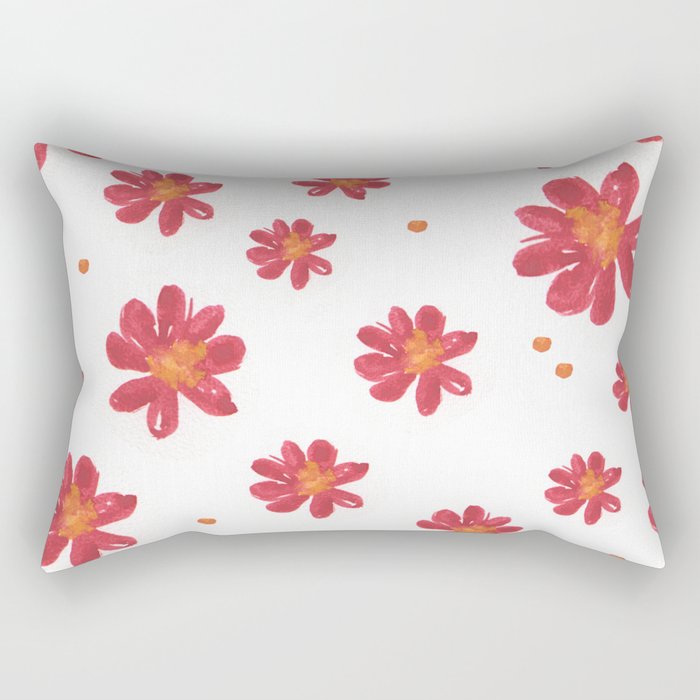 Little red flowers pattern Rectangular Pillow