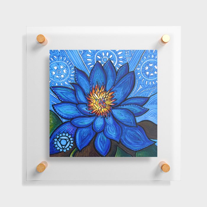 Voice: Throat Chakra Blue Lotus Meditation Floating Acrylic Print