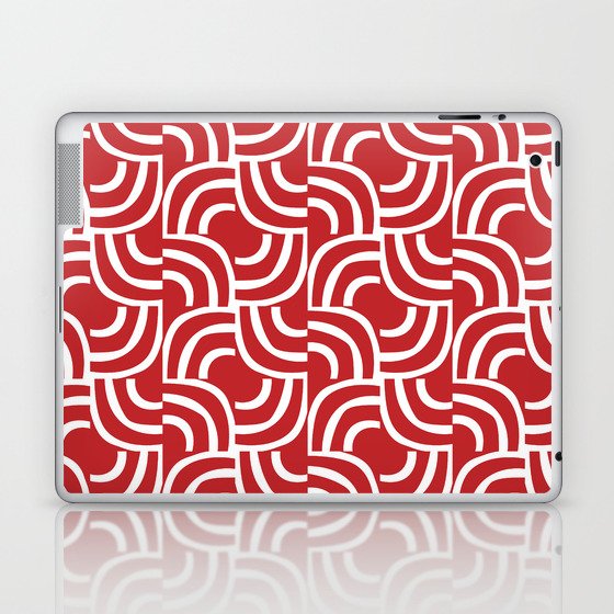 Modernist Abstract Arc Pattern 632 Red Laptop & iPad Skin