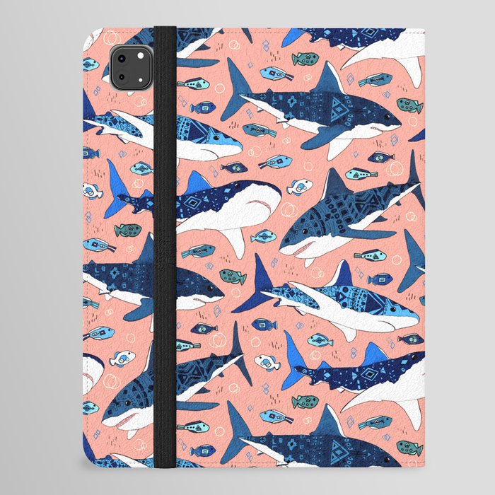 Sharks On Blush iPad Folio Case