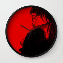 Smoking (Black on Red Variant) Wall Clock