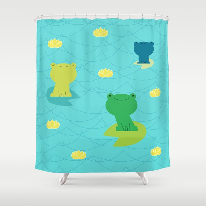 Lily Pad Frogs Shower Curtain