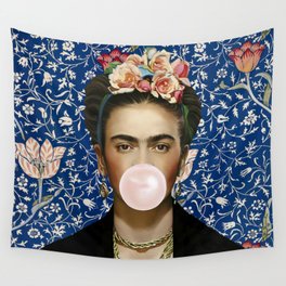 Frida Kahlo Medway Blowing Bubble gum Wall Tapestry