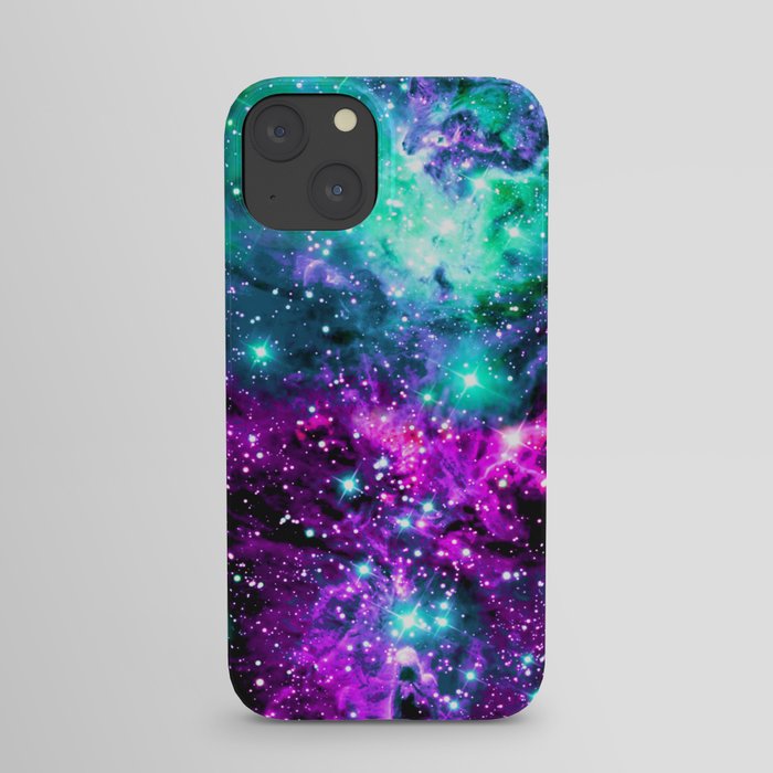 Fox Fur Nebula Teal Pink Purple iPhone Case