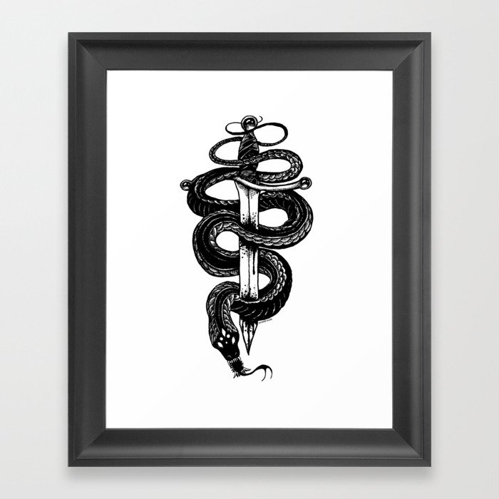 Snake & Dagger Framed Art Print