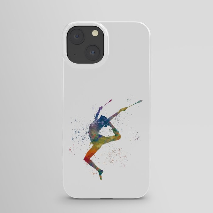 Rhythmic gymnastics in watercolor iPhone Case