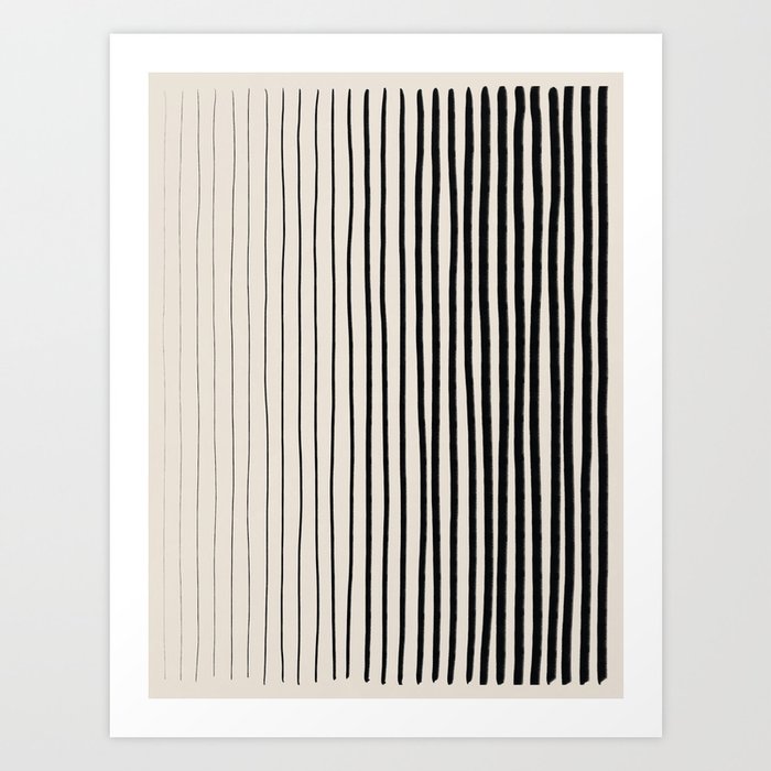 Black Vertical Lines Art Print