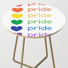Pride Rainbow Hearts Side Table