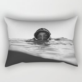 GRAYSCALE - PHOTO - OF - PERSON - IN - WATER - PHOTOGRAPHY Rectangular Pillow