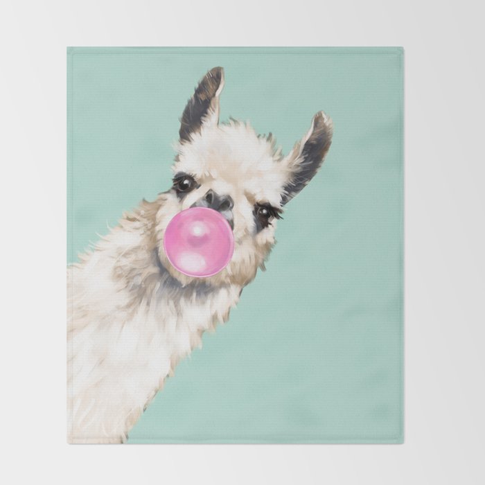 Bubble Gum Sneaky Llama in Green Decke