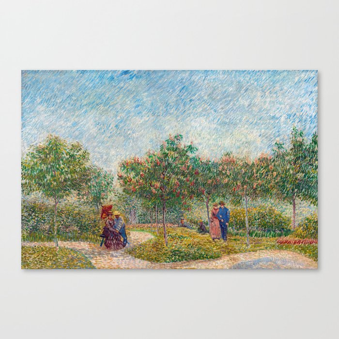Vincent van Gogh - Garden in Montmartre with Lovers Canvas Print