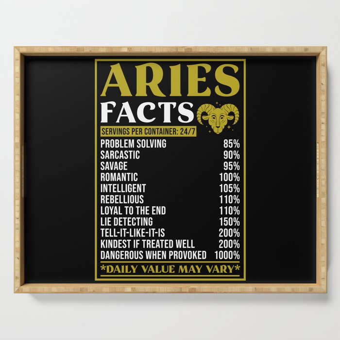 Aries Star Sign Gift Facts Serving Tray