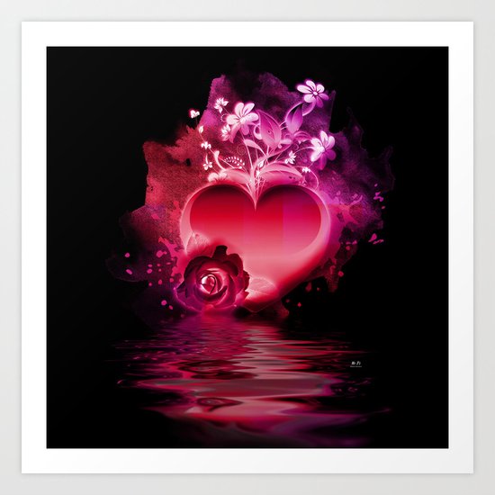 Flooding Heart Art Print