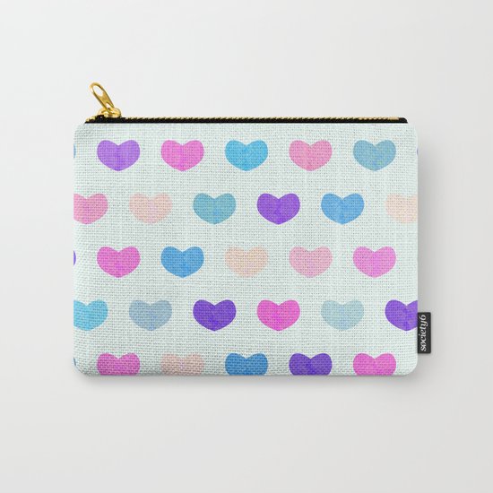 Colorful Cute Hearts II Carry-All Pouch