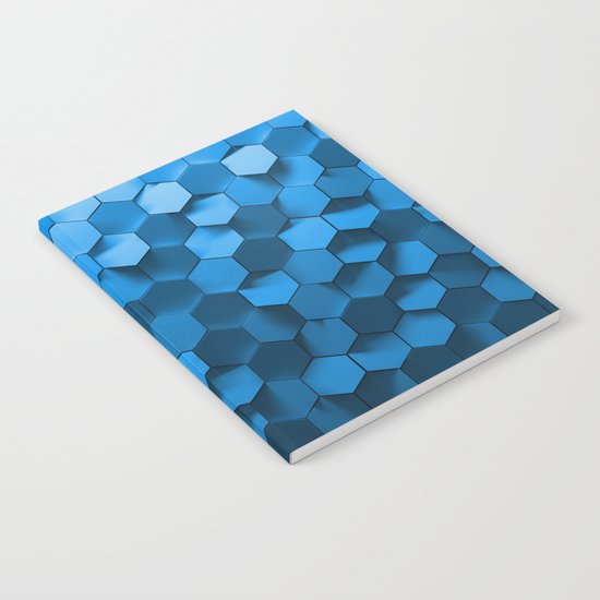 Blue hexagon abstract pattern Notebook