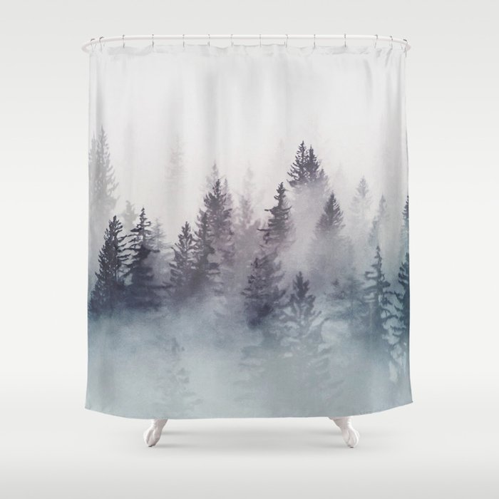 Winter Wonderland Stormy Weather Shower Curtain By