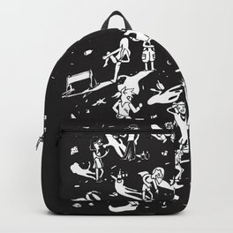 Cáiganle Backpack | Trash, Aerealview, Ink Pen, Expresionism, Drawing, Caricatures, Mexicanpainter, Teenagers, Contrast, Shadowplay 