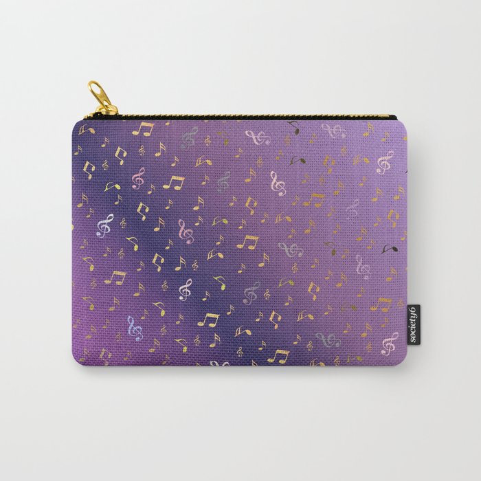 shiny music notes dark purple Carry-All Pouch