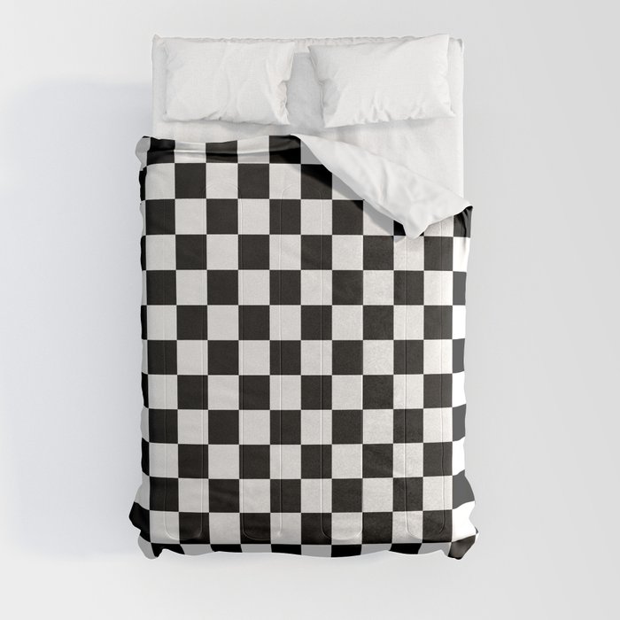 White and Black Checkerboard Comforter