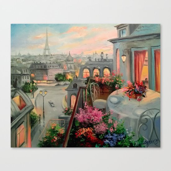Paris for two Canvas Print