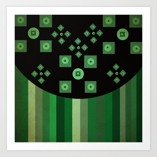 green shapes Art Print