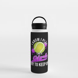 Tennis Girl Ladies Tennis Court Tennis Ball Water Bottle
