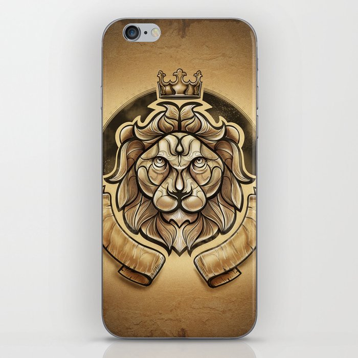 Lion on lines iPhone Skin