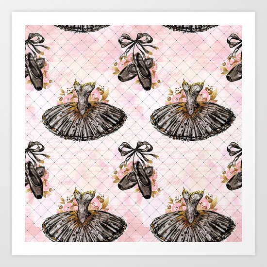 Black Tutu Ballerina Art Print