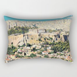 Athens Skyline Rectangular Pillow