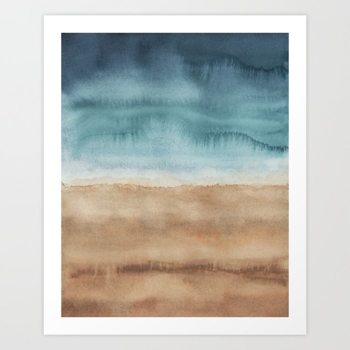 Ocean Shores / Modern Abstract Watercolor Art Print