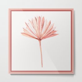 Boho palm leaves print in pink Metal Print