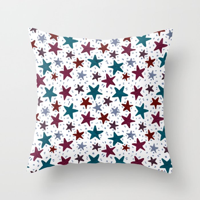Colorful cute star pattern Throw Pillow